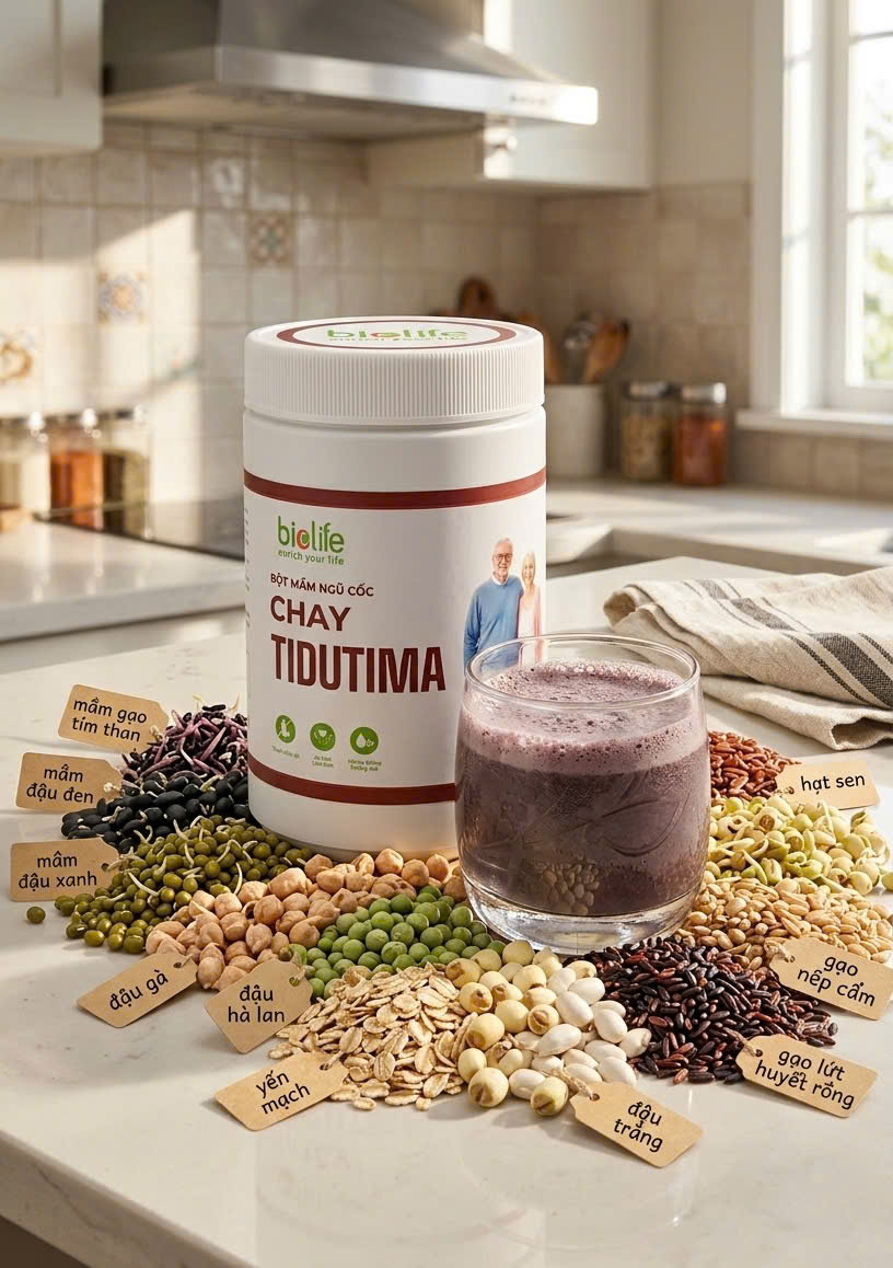 Bột Mầm Ngũ Cốc Chay TIDUTIMA — Dinh dưỡng thuần thực vật cho cả gia đình